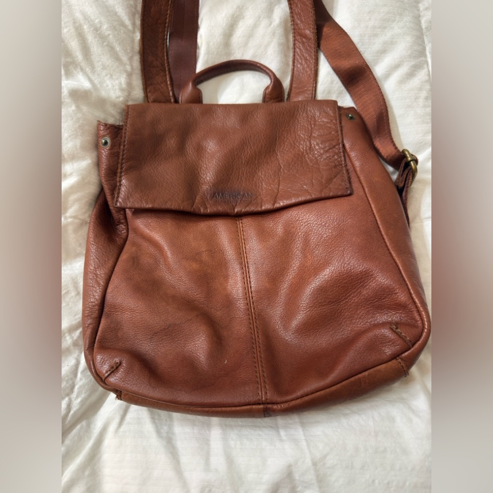 American Leather Co Purse,  inside needs cleaning. Weathered beautifully
